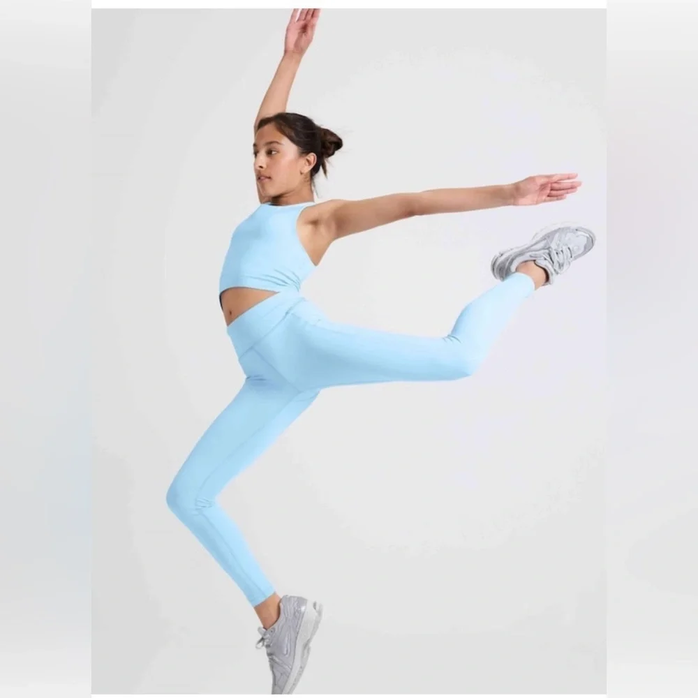 NWT Athleta Girl High Rise Stash Your Treasures Mist Blue Tight Size L/12.